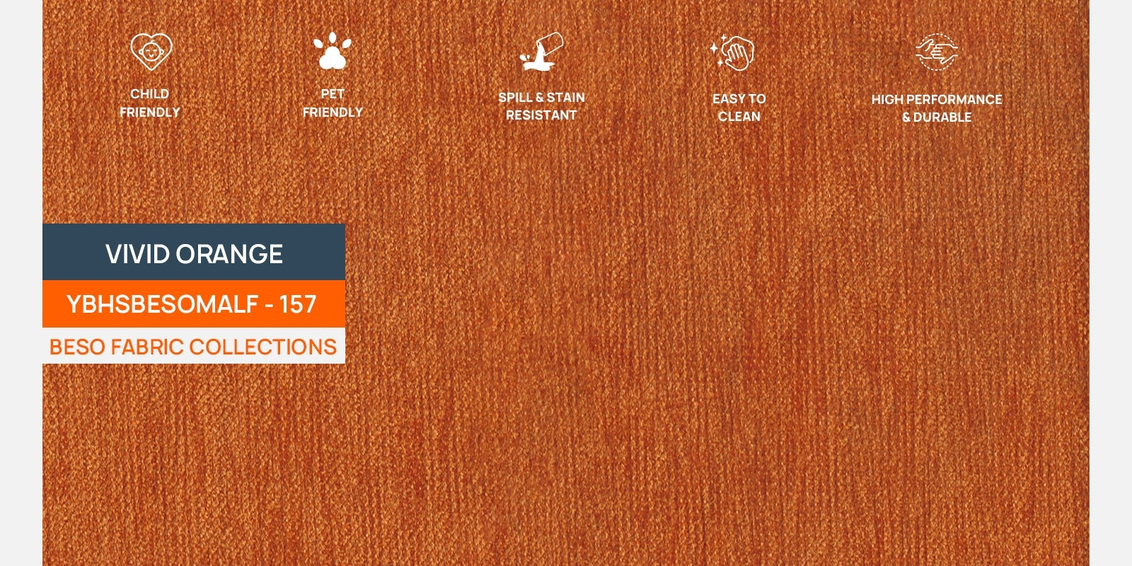 Varu Fabric 2 Seater Sofa In Vivid Orange Colour - Febonic Living