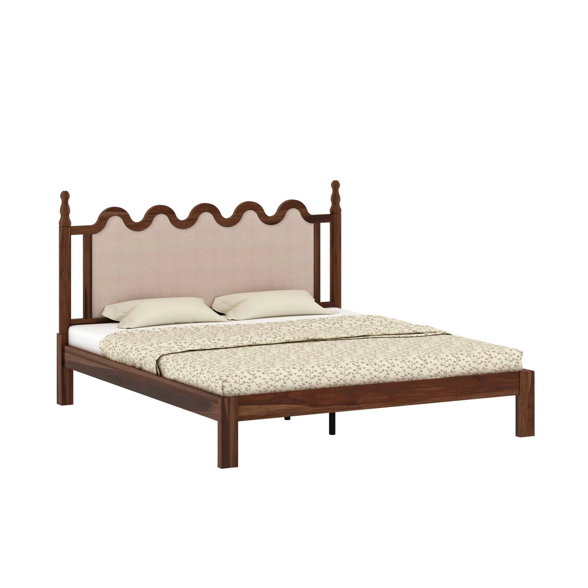 Vora Sheesham Wood King Size Bed In Provincial Teak Finish