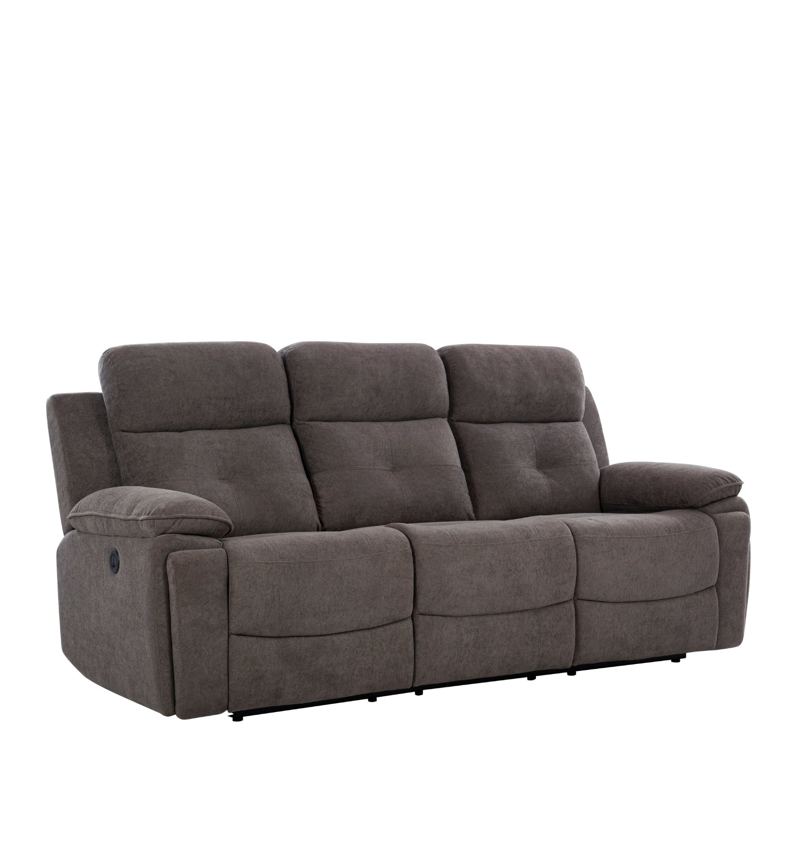 Waki Boucle 3 Seater Motorized Recliner In Concrete Grey Colour - Side View by Febonic Living