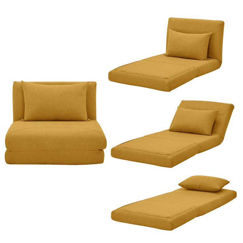 Dorry Fabric Foldable Sofa Bed In Bold Yellow Colour - Febonic Living