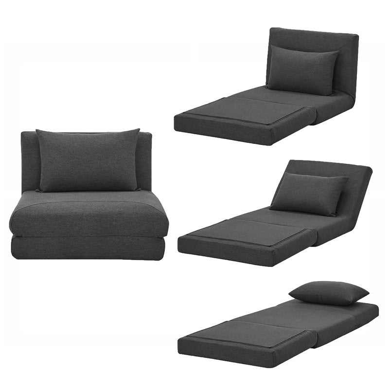 Dorry Fabric Foldable Sofa Bed In Charcoal Grey Colour - Febonic Living