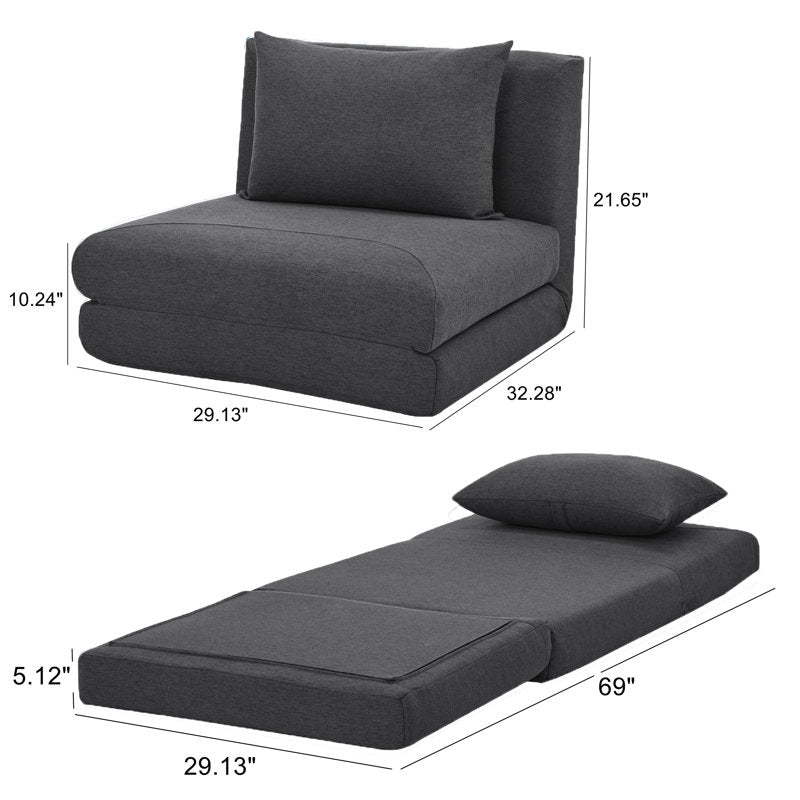 Dorry Fabric Foldable Sofa Bed In Charcoal Grey Colour - Febonic Living