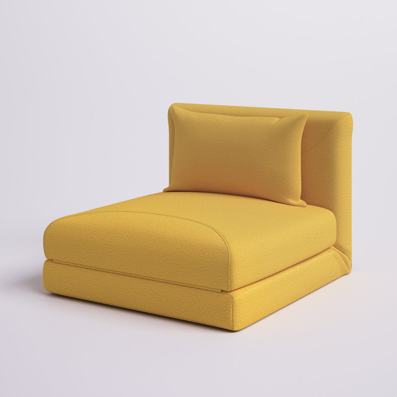 Dorry Fabric Foldable Sofa Bed In Bold Yellow Colour - Febonic Living