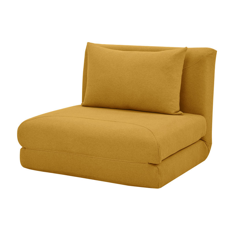 Dorry Fabric Foldable Sofa Bed In Bold Yellow Colour - Febonic Living