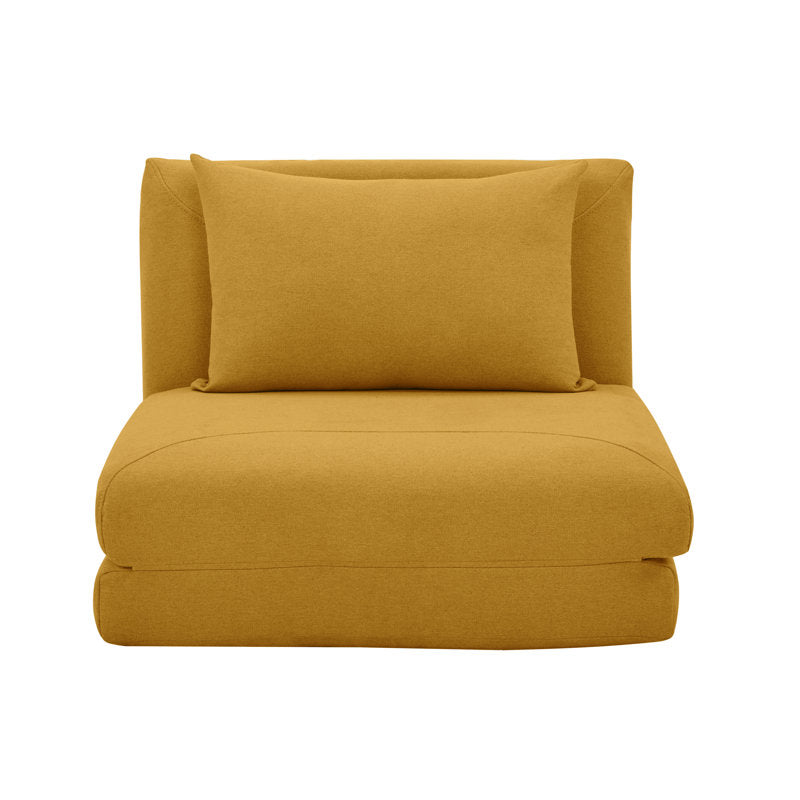 Dorry Fabric Foldable Sofa Bed In Bold Yellow Colour - Febonic Living