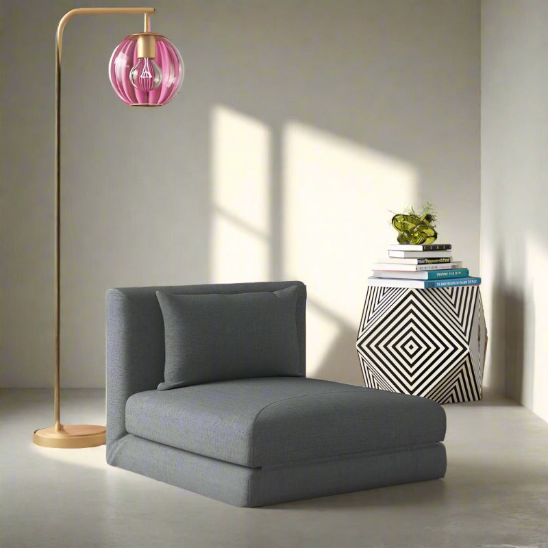 Dorry Fabric Foldable Sofa Bed In Charcoal Grey Colour - Febonic Living