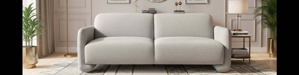 Wallace 3 Seater Fabric Sofa - Coin Grey by Febonic Living