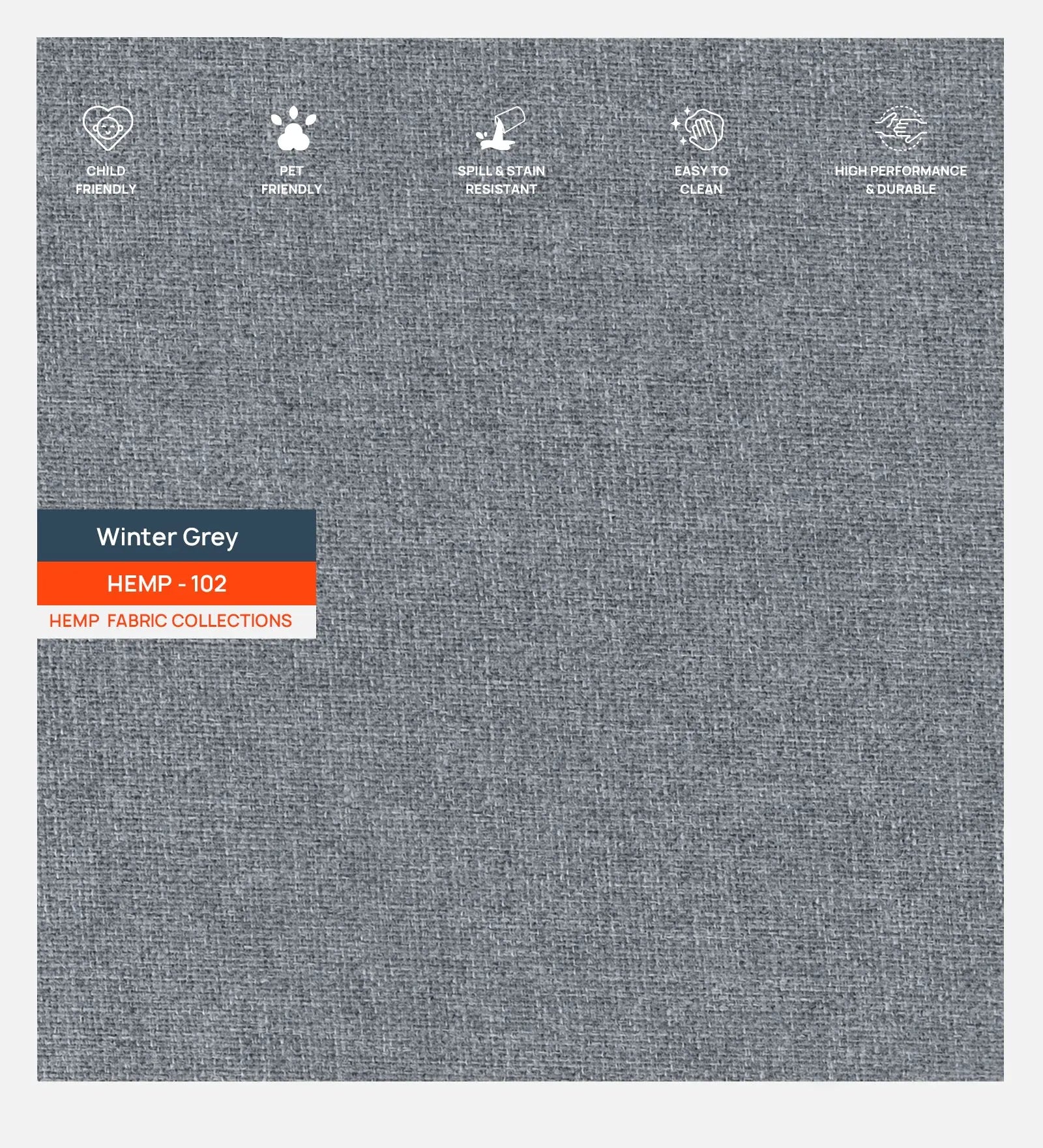 Burban Fabric 1 Seater Sofa In Winter Grey Colour Febonic Living