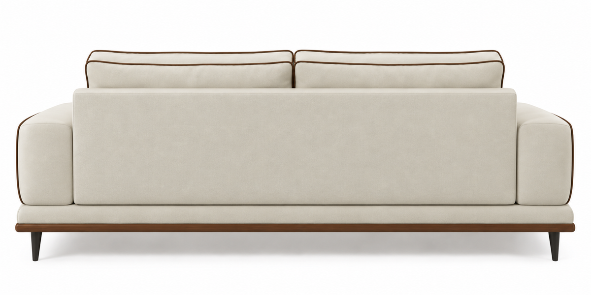 Xenex Velvet 3 Seater Sofa - Beige Colour
