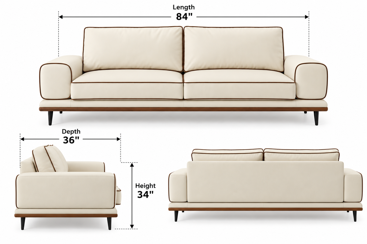 Xenex Velvet 3 Seater Sofa - Beige Colour