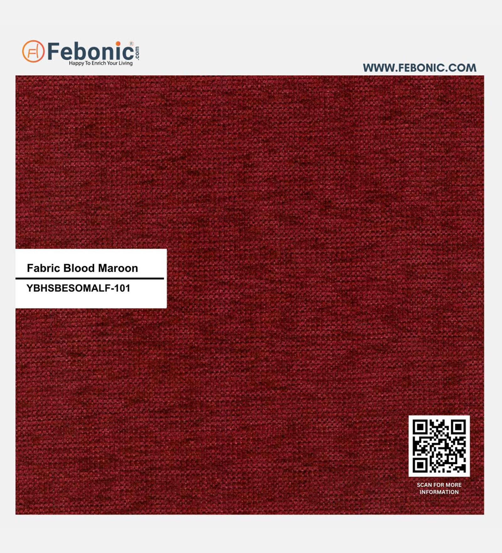 Sona Fabric Barrel Chair With Ottoman In Blood Maroon Colour - Febonic Living