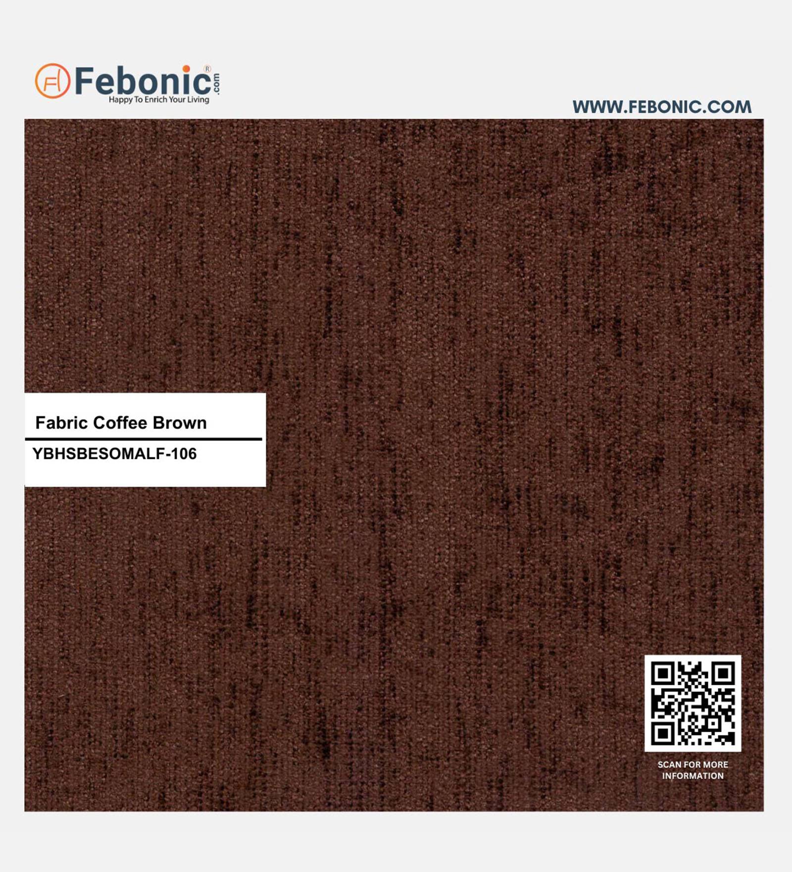 Sona Fabric Barrel Chair With Ottoman In Coffee Brown Colour - Febonic Living