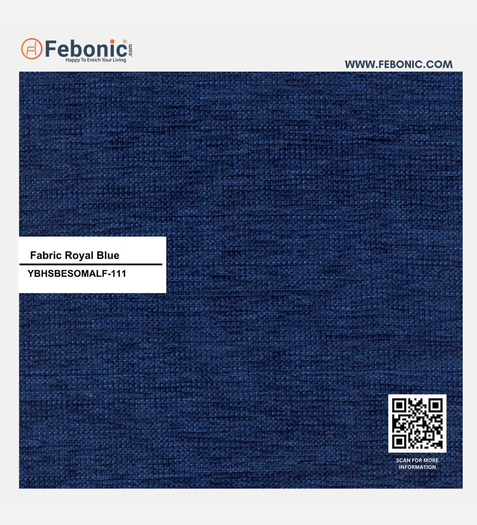 Sona Fabric Barrel Chair With Ottoman In Royal Blue Colour - Febonic Living