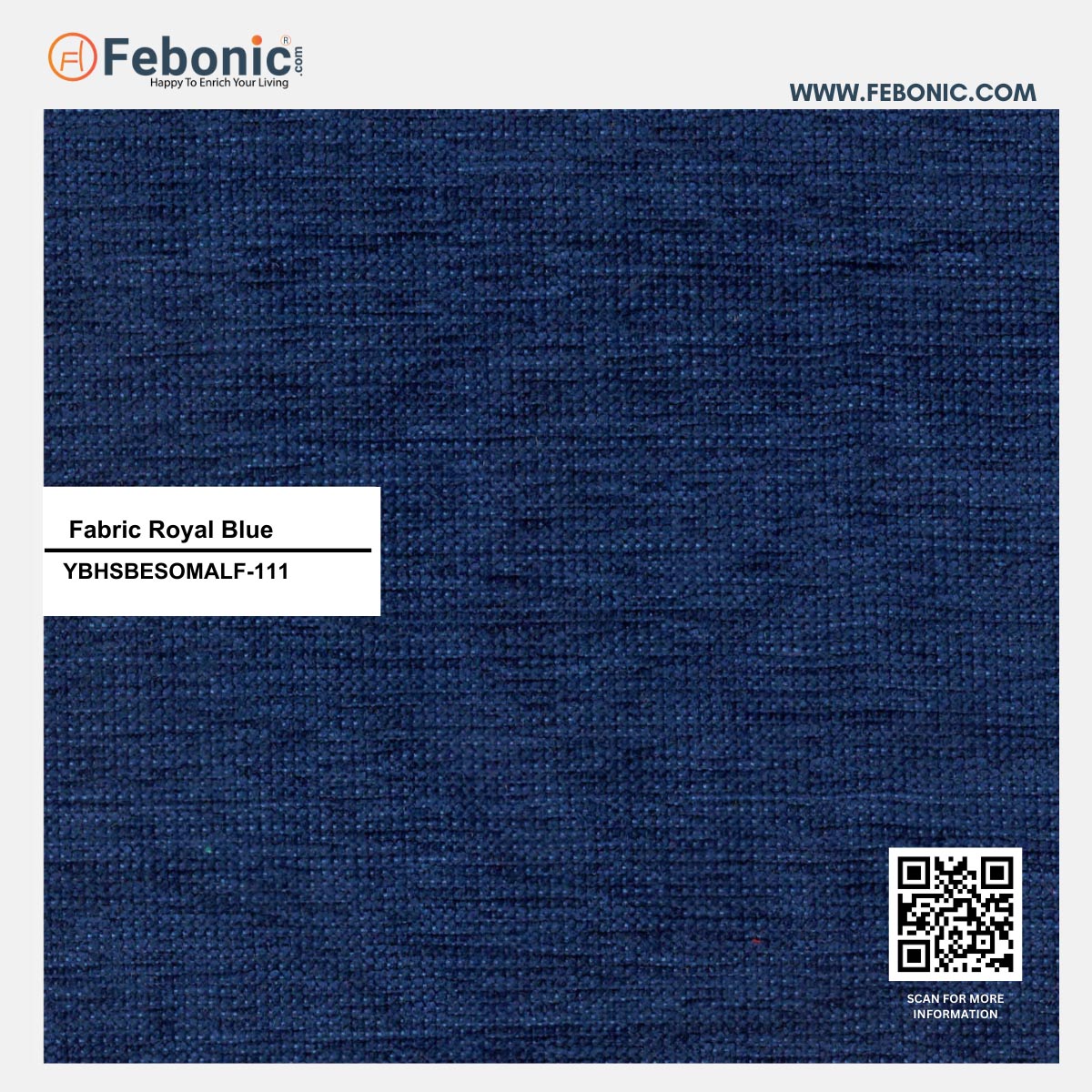 Nottage Fabric Wing Chair In Royal Blue Colour - Febonic Living