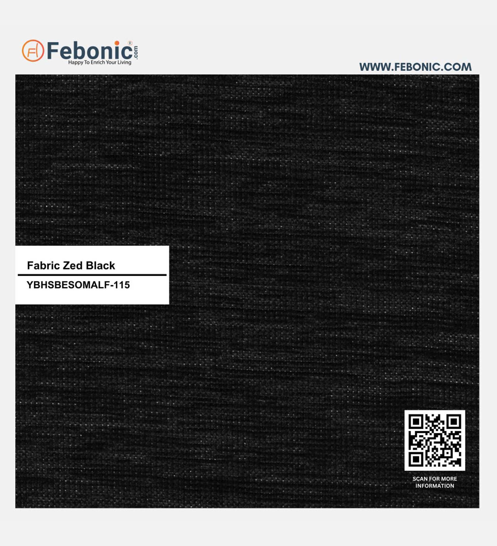 Sona Fabric Barrel Chair With Ottoman In Zed Black Colour - Febonic Living