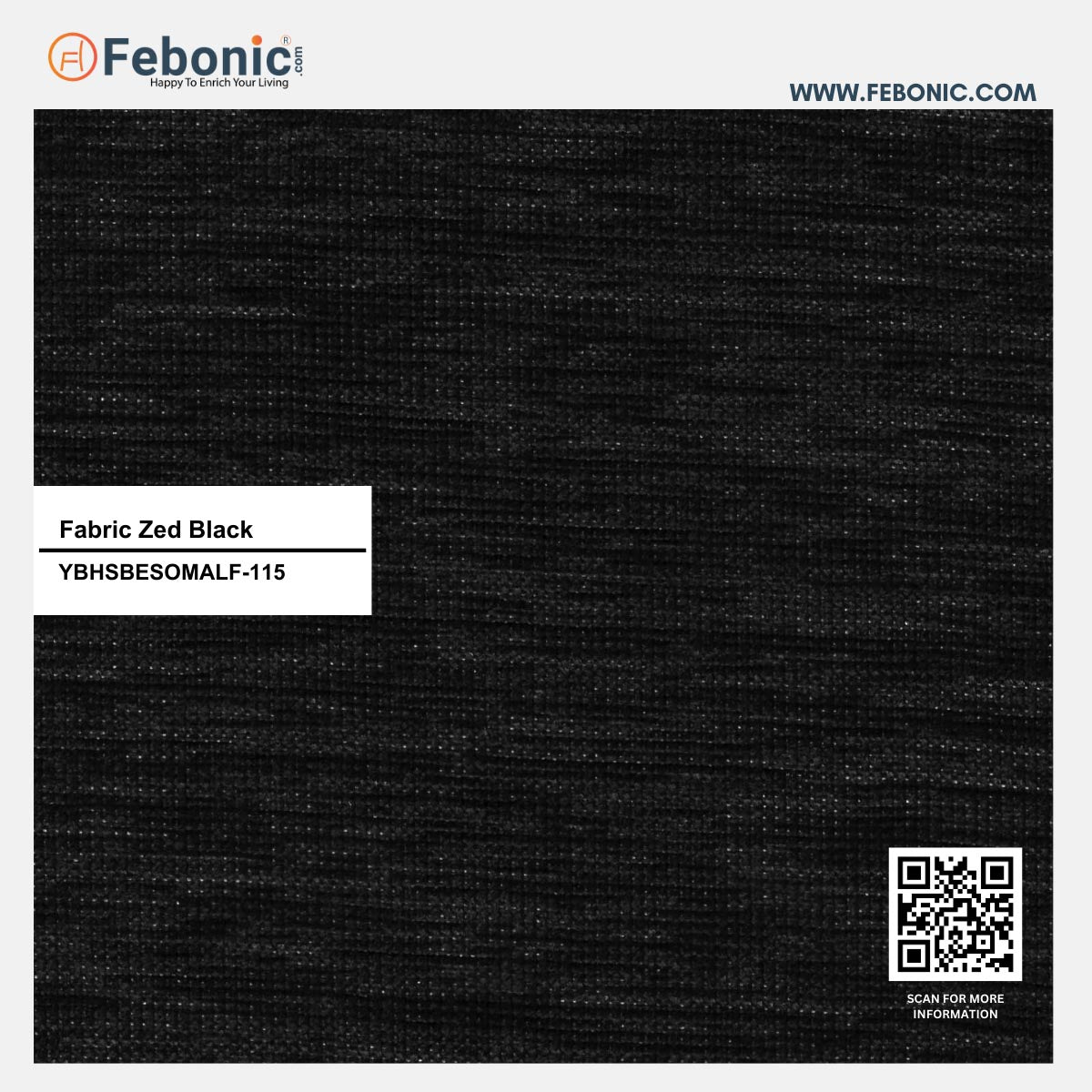 Nottage Fabric Wing Chair In Zed Black Colour - Febonic Living