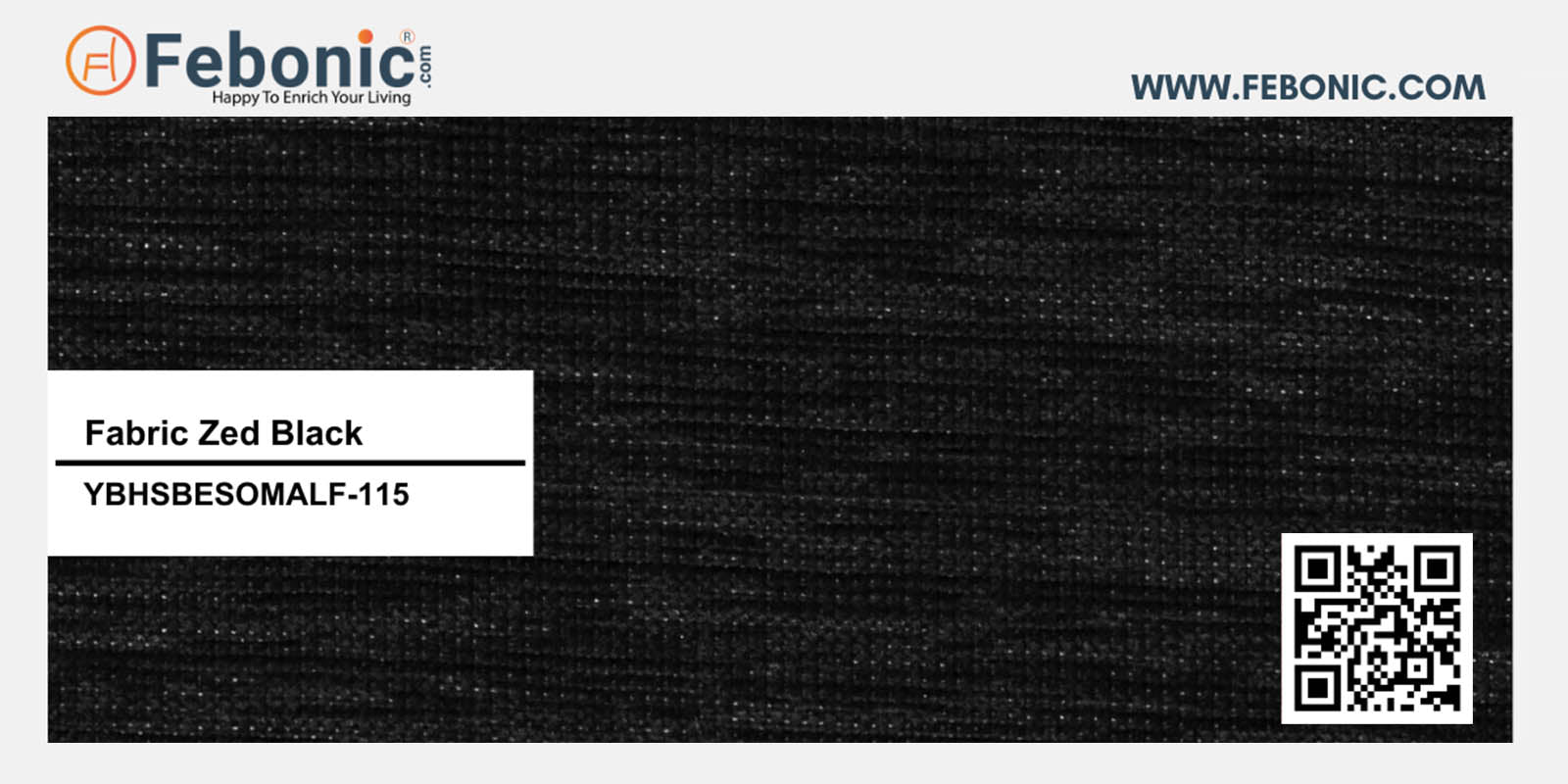 Nowia Fabric 3 Seater Recamier In Zed Black Colour With Storage - Febonic Living