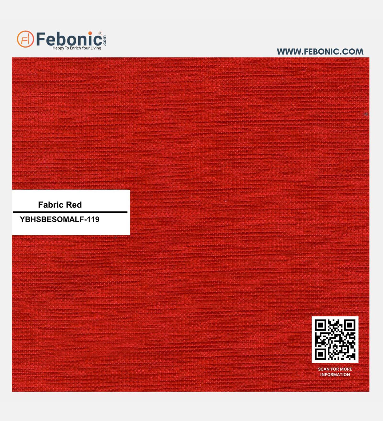 Sona Fabric Barrel Chair With Ottoman In Ruby Red Colour - Febonic Living