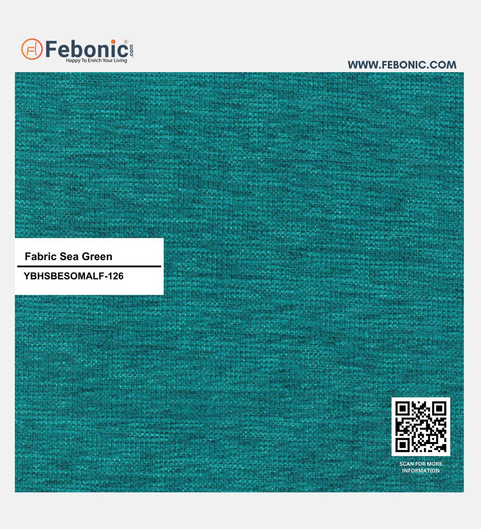 Sona Fabric Barrel Chair With Ottoman In Sea Green Colour - Febonic Living