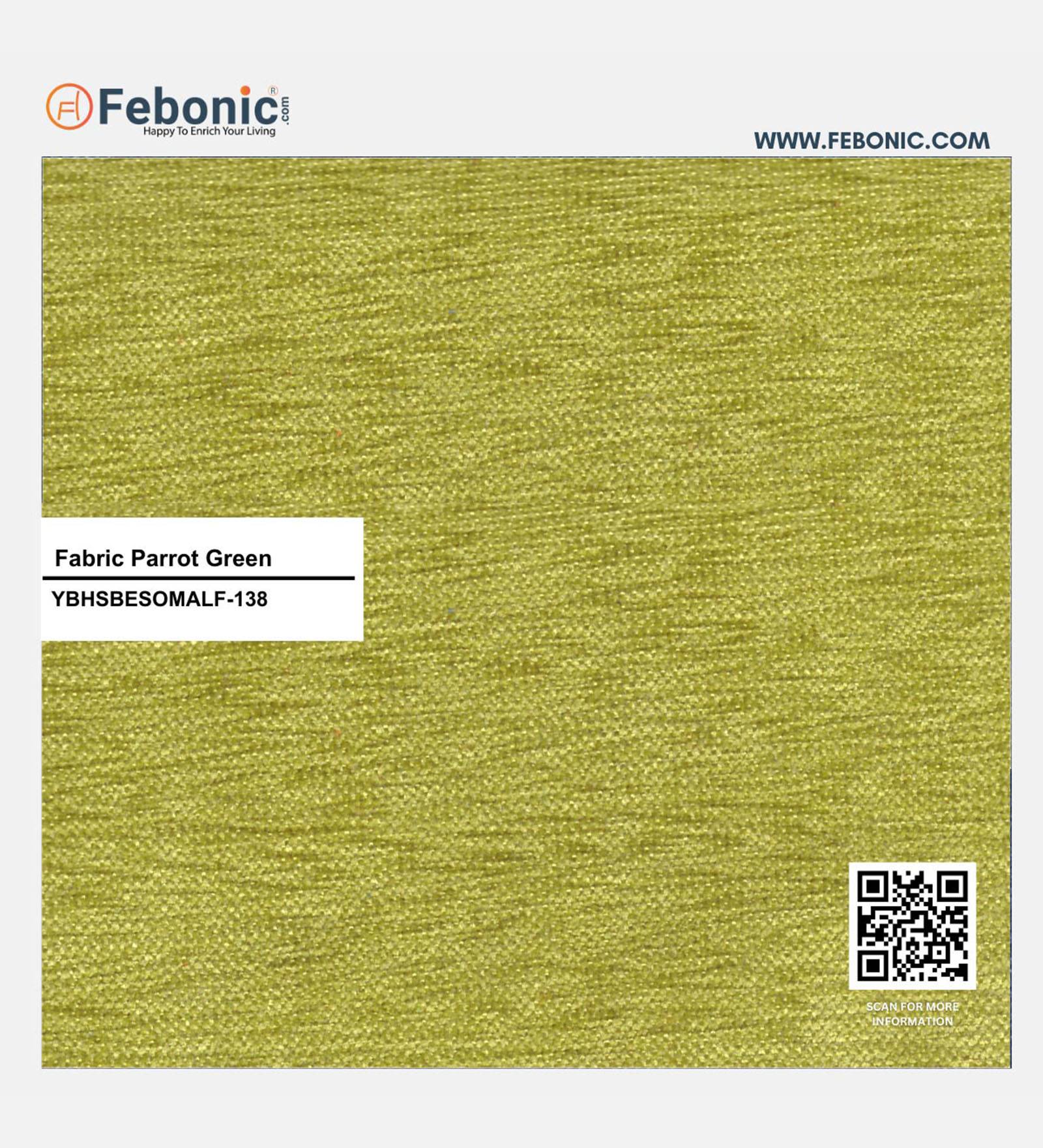 Sona Fabric Barrel Chair With Ottoman In Parrot Green Colour - Febonic Living