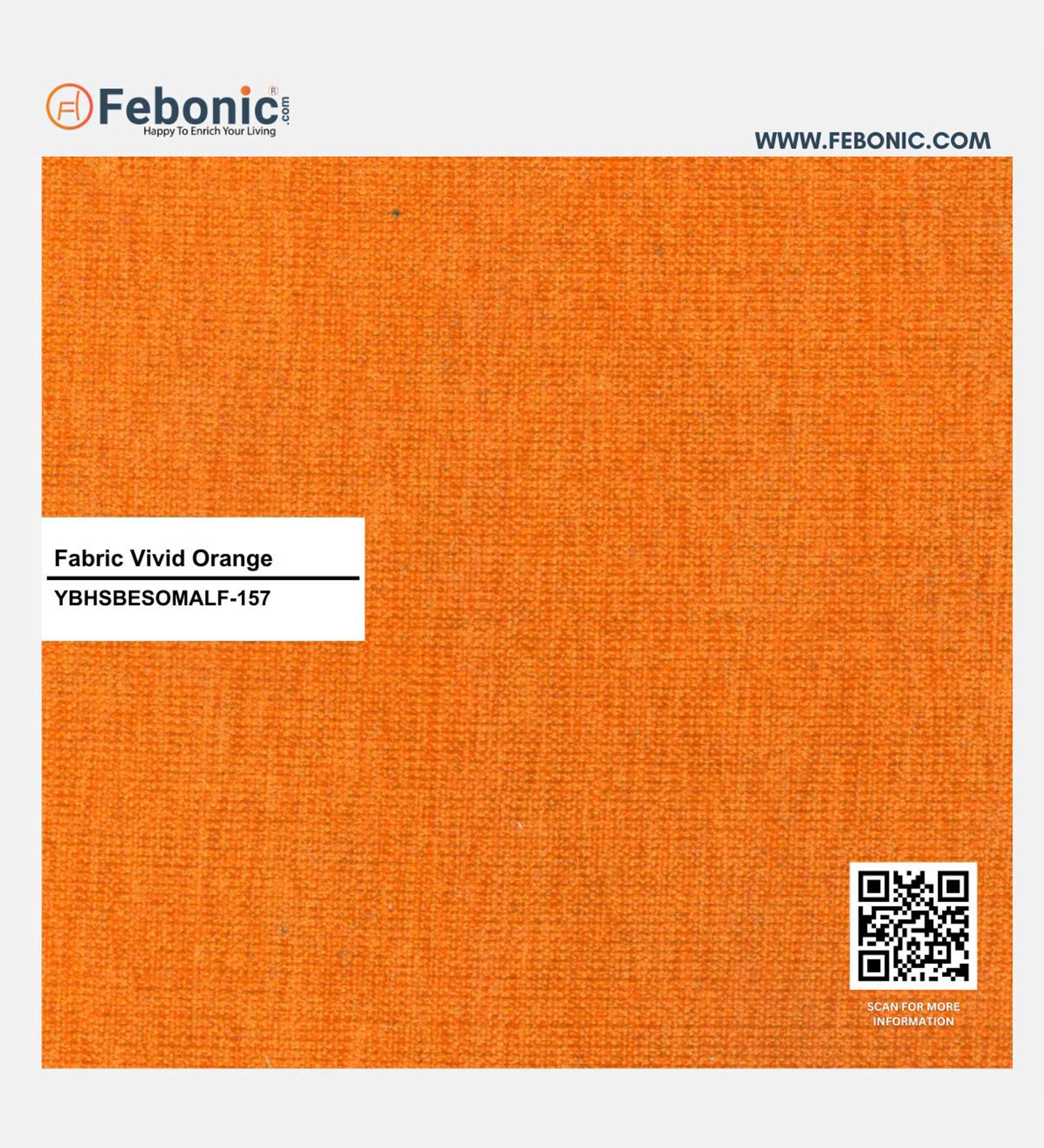 Sona Fabric Barrel Chair With Ottoman In Vivid Orange Colour - Febonic Living