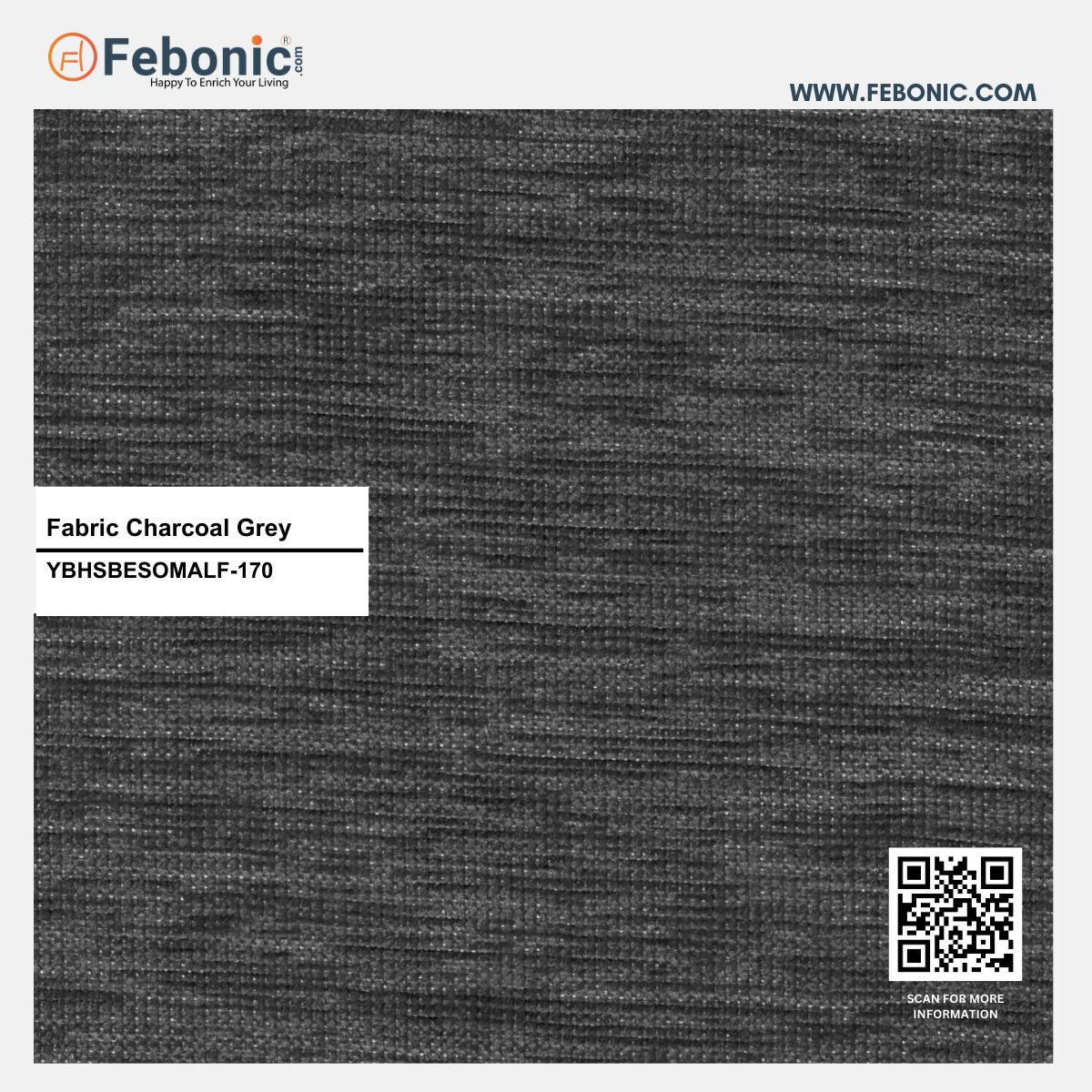 Nottage Fabric Wing Chair In Charcoal Grey Colour - Febonic Living