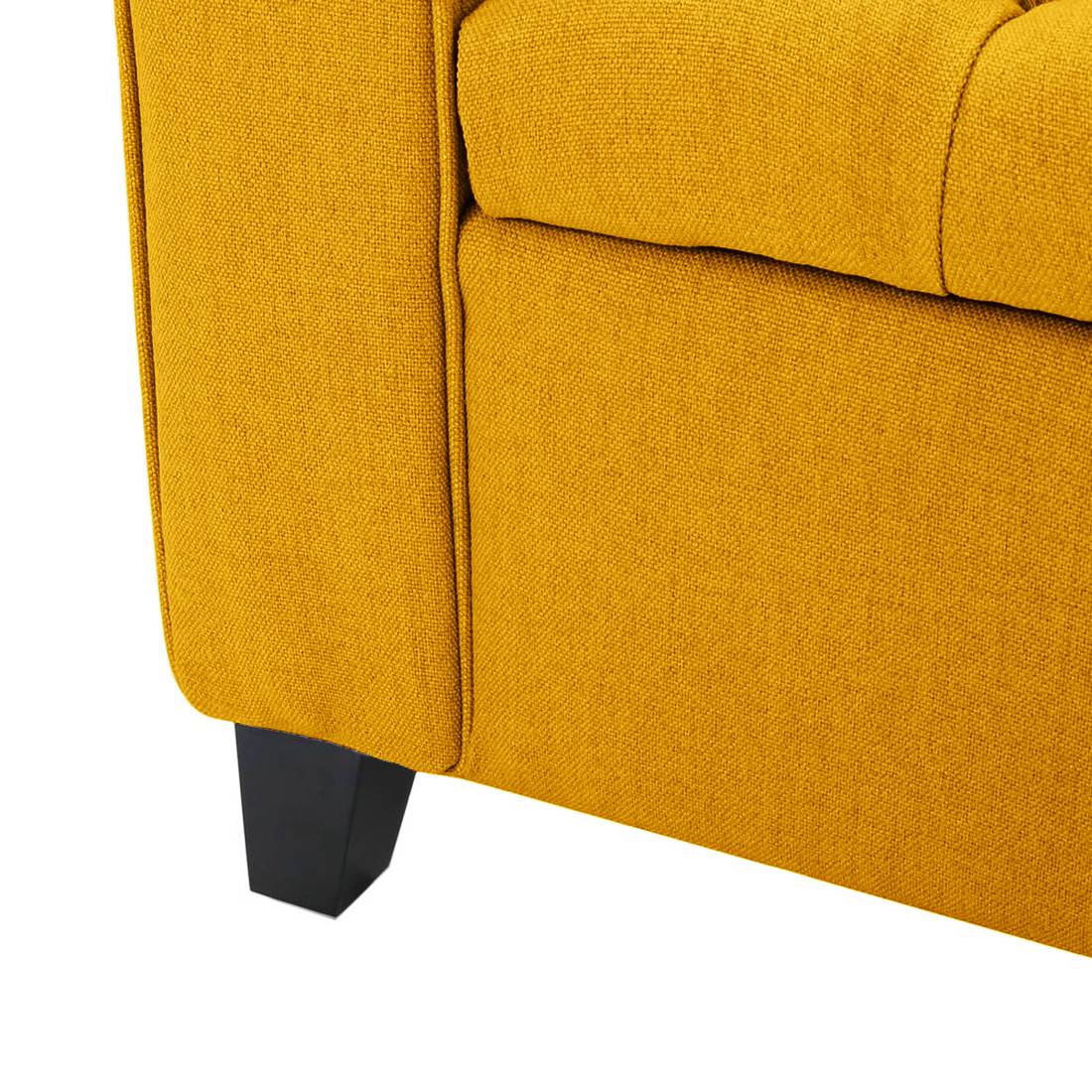 Nowia Fabric 3 Seater Recamier In Bold Yellow Colour With Storage - Febonic Living