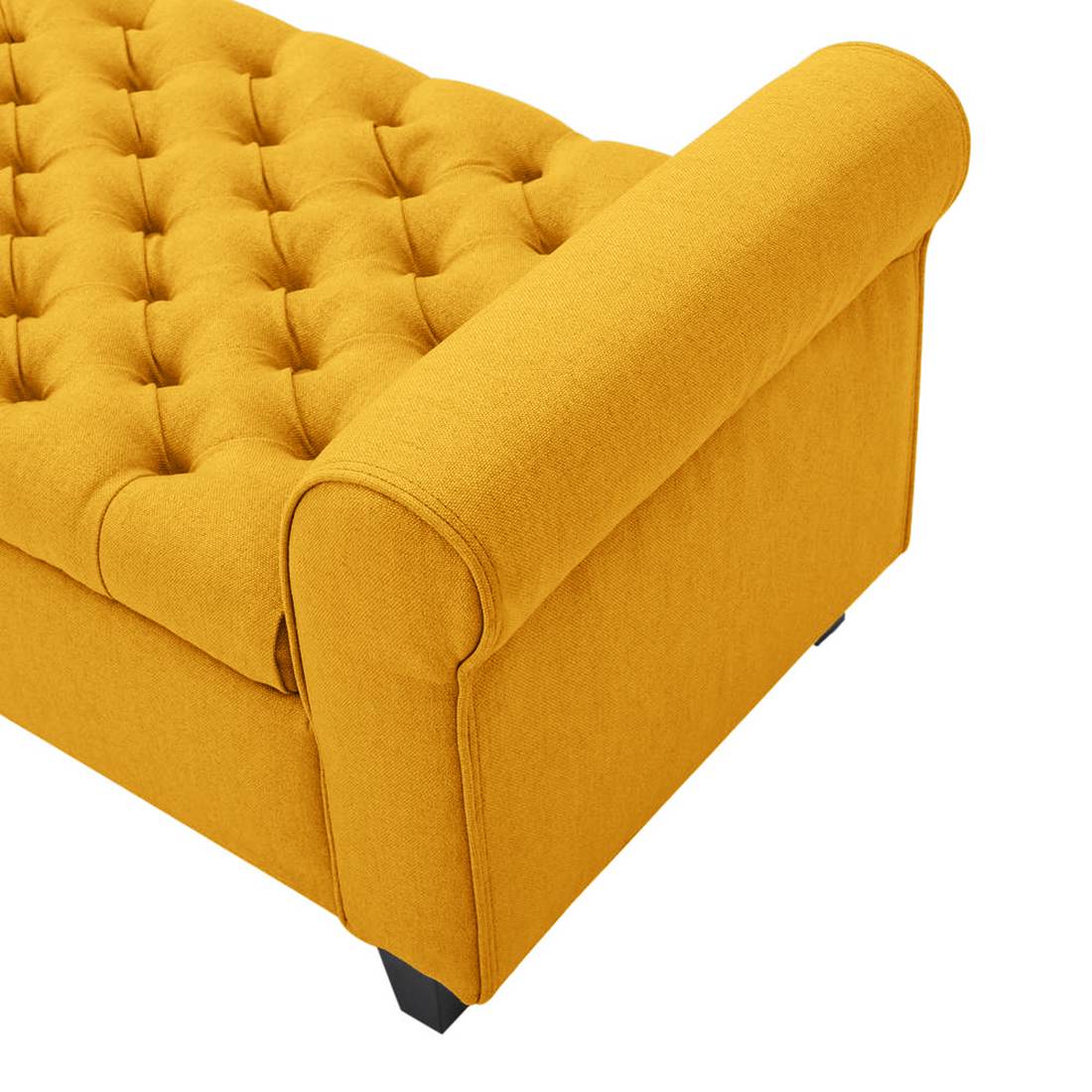 Nowia Fabric 3 Seater Recamier In Bold Yellow Colour With Storage - Febonic Living