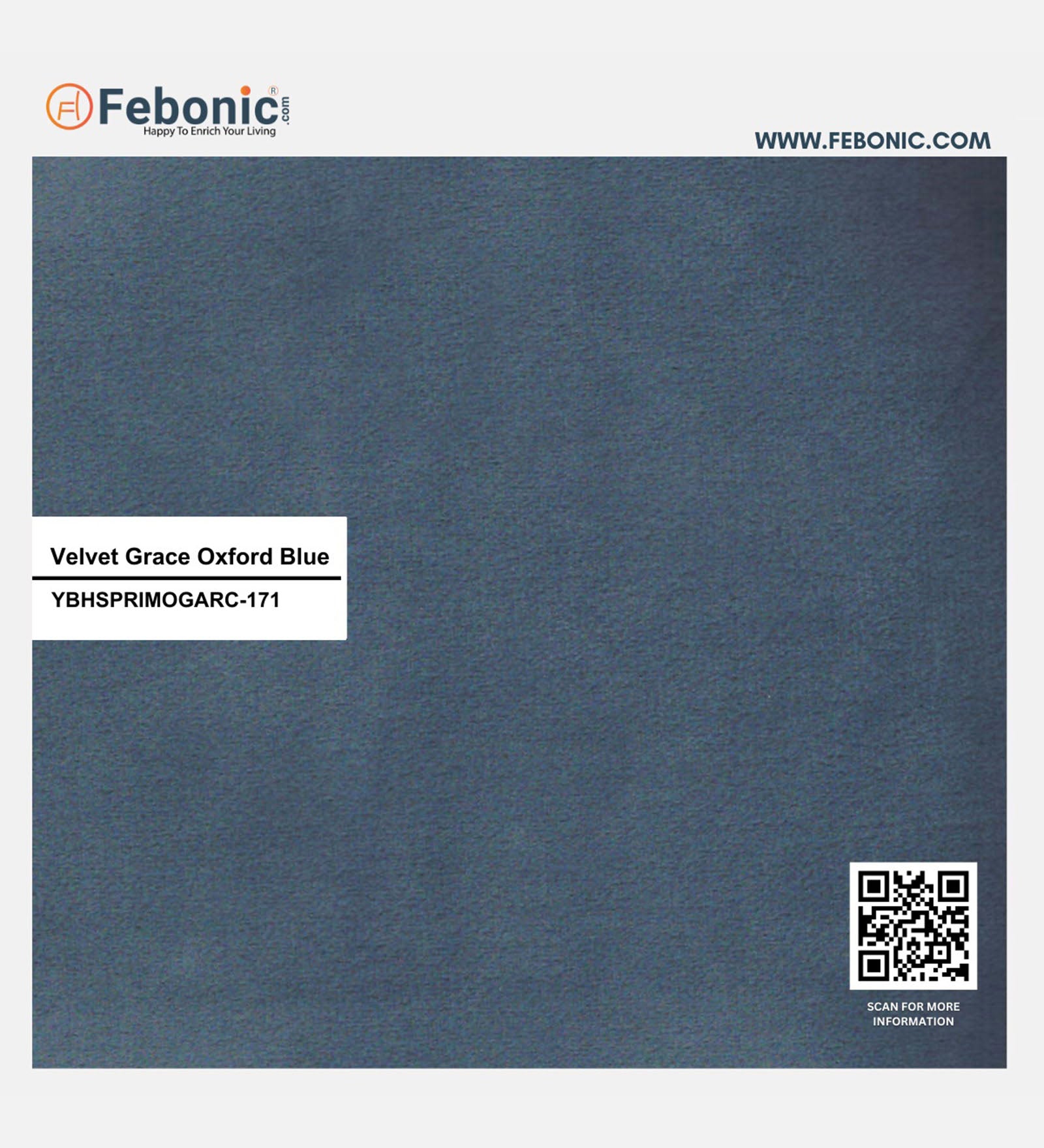 Maro Velvet Upholstered King Size Bed In Oxford Blue Colour - Febonic Living
