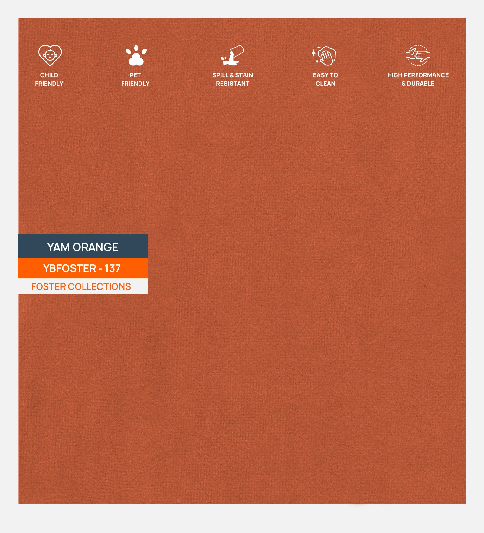 Velvet Foster Fabric Yam Orange 137 Code - Febonic Living