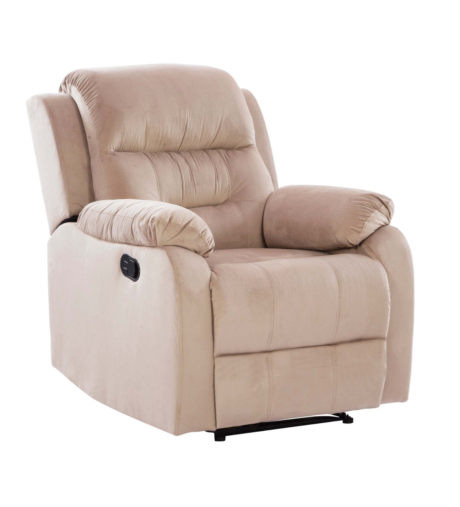 Yama 1 Seater Motorized Velvet Recliner - Camel Beige - Slant View by Febonic Living