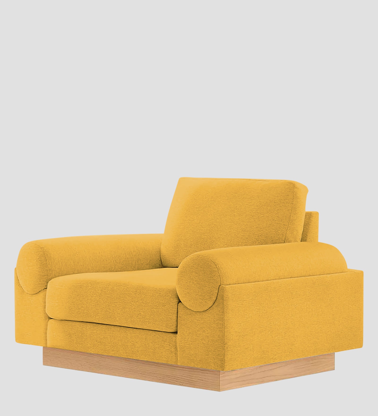 Yuma Fabric 1 Seater Sofa In Bold Yellow Colour