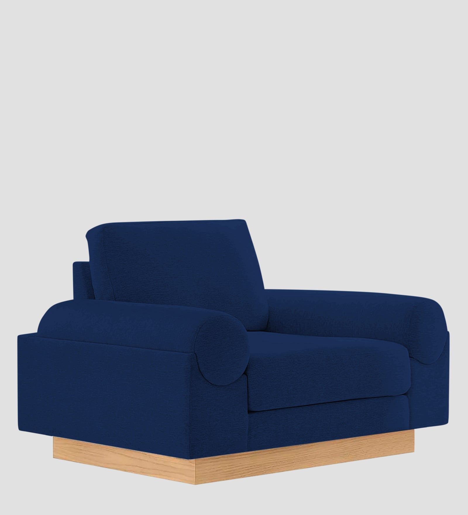 Yuma Fabric 1 Seater Sofa In Royal Blue Colour