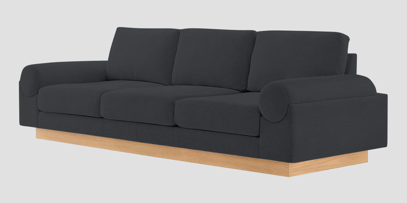 Yuma Fabric 3 Seater Sofa In Charcoal Grey Colour