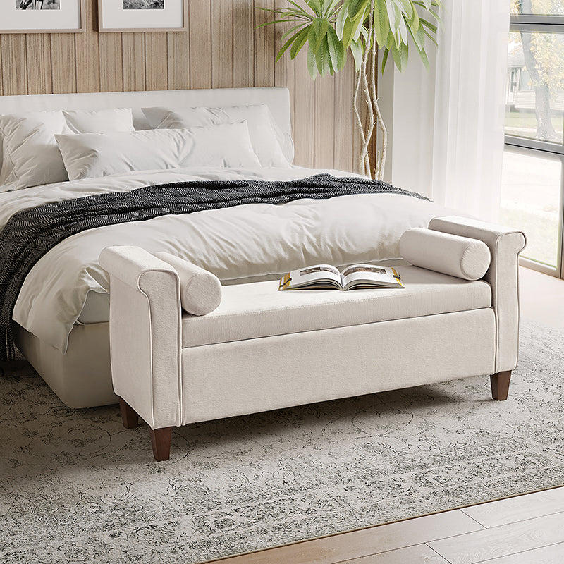 Gabino Velvet 2 Seater Recamier In Camel Beige Colour With Storage - Febonic Living