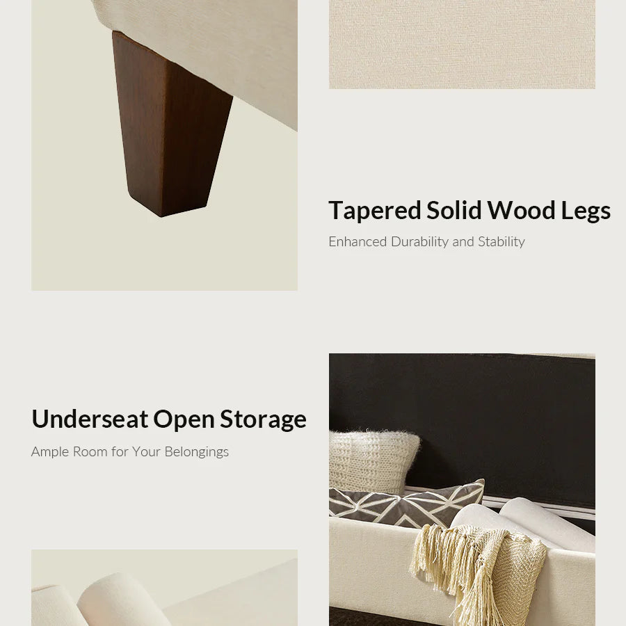 Gabino Velvet 2 Seater Recamier In Camel Beige Colour With Storage - Febonic Living