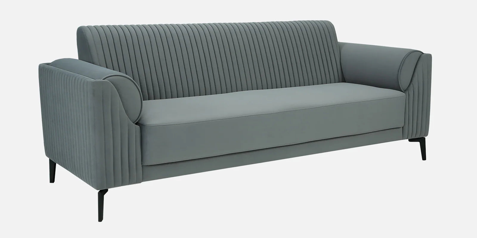 Zara Waterproof Velvet 3 Seater Sofa in Fossil Grey Colour - Febonic Living