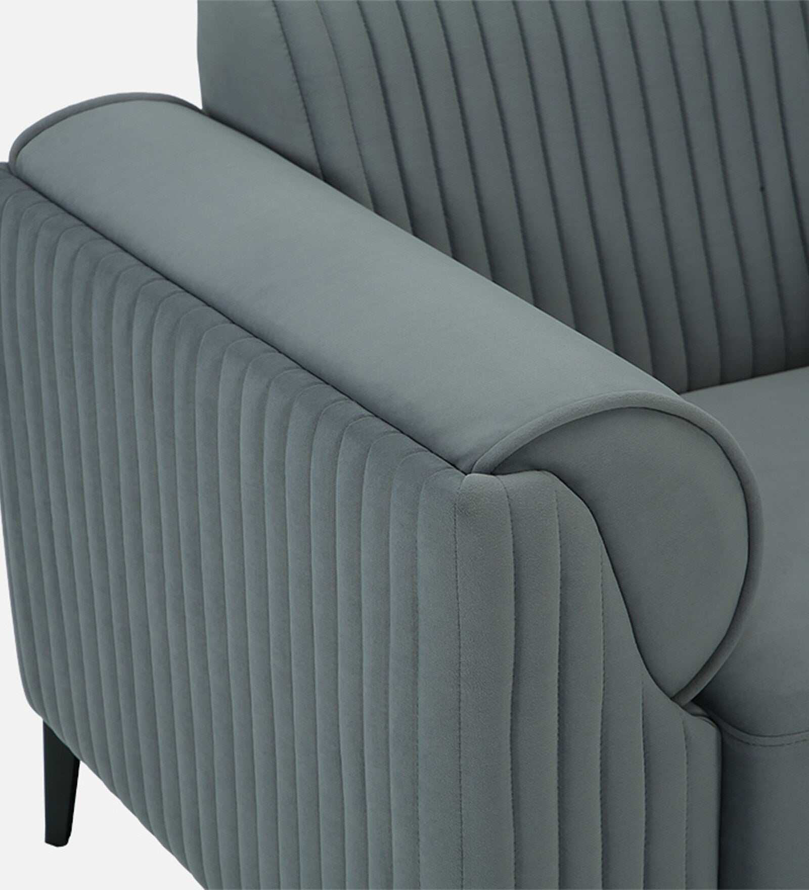 Zara Waterproof Velvet 1 Seater Sofa in Fossil Grey Colour - Febonic Living