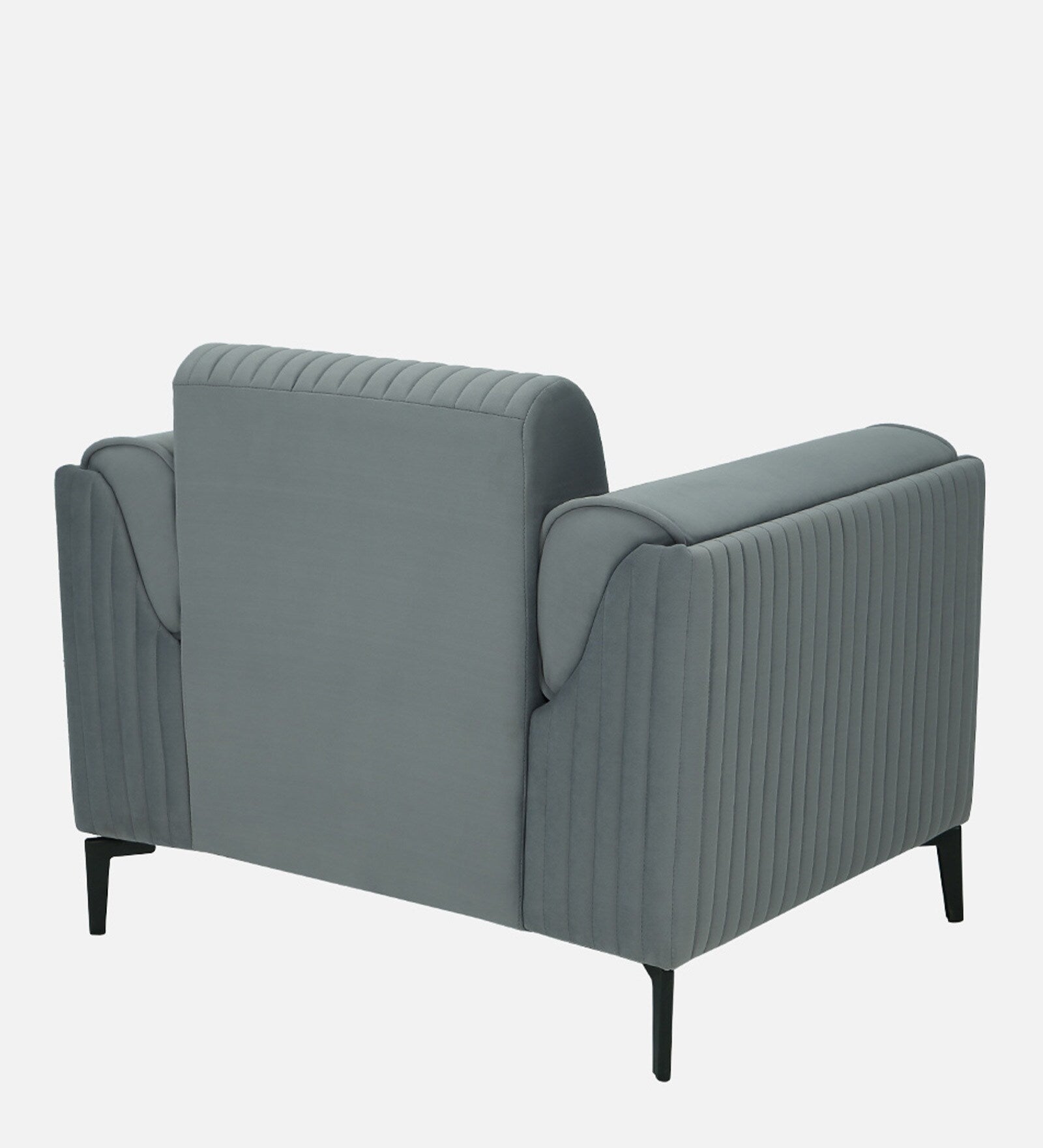 Zara Waterproof Velvet 1 Seater Sofa in Fossil Grey Colour - Febonic Living