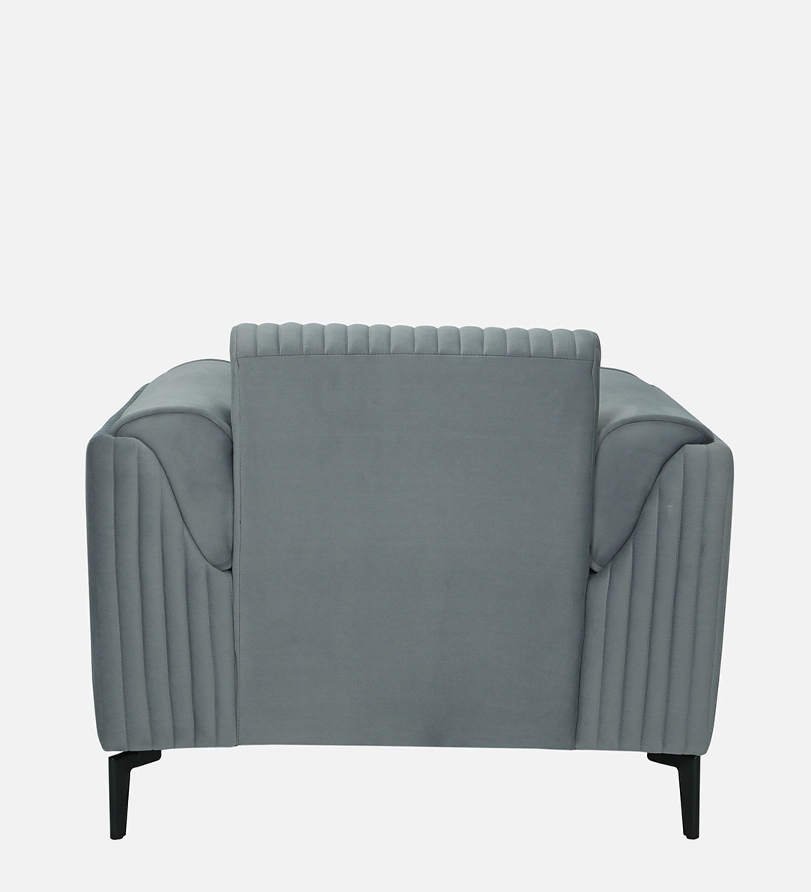 Zara Waterproof Velvet 1 Seater Sofa in Fossil Grey Colour - Febonic Living