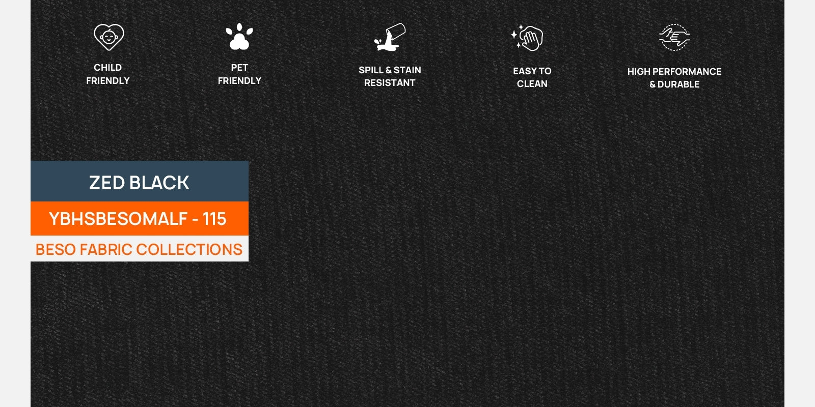 Jody Fabric 3 Seater Pull Out Sofa Cum Bed In Zed Black Colour With Storage - Febonic Living