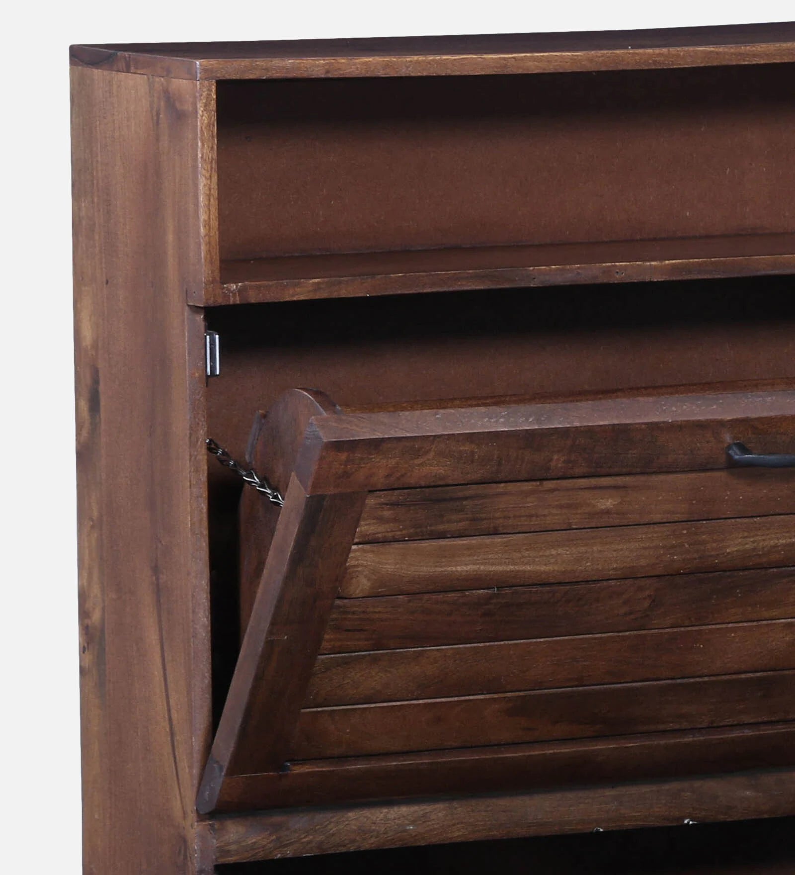 Osaka Solid Wood Tilt Out Shoe Rack In Provincial Teak Finish - Febonic Living