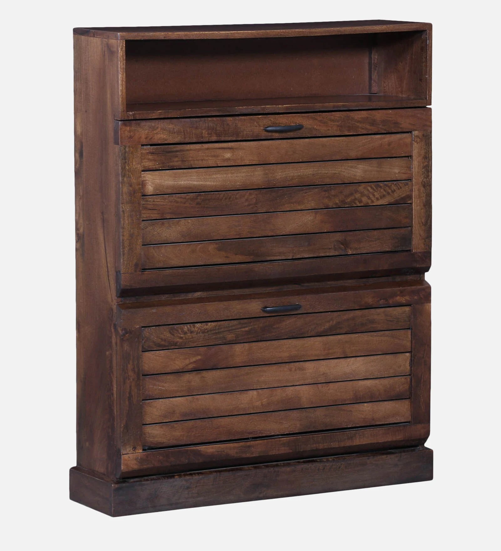 Osaka Solid Wood Tilt Out Shoe Rack In Provincial Teak Finish - Febonic Living