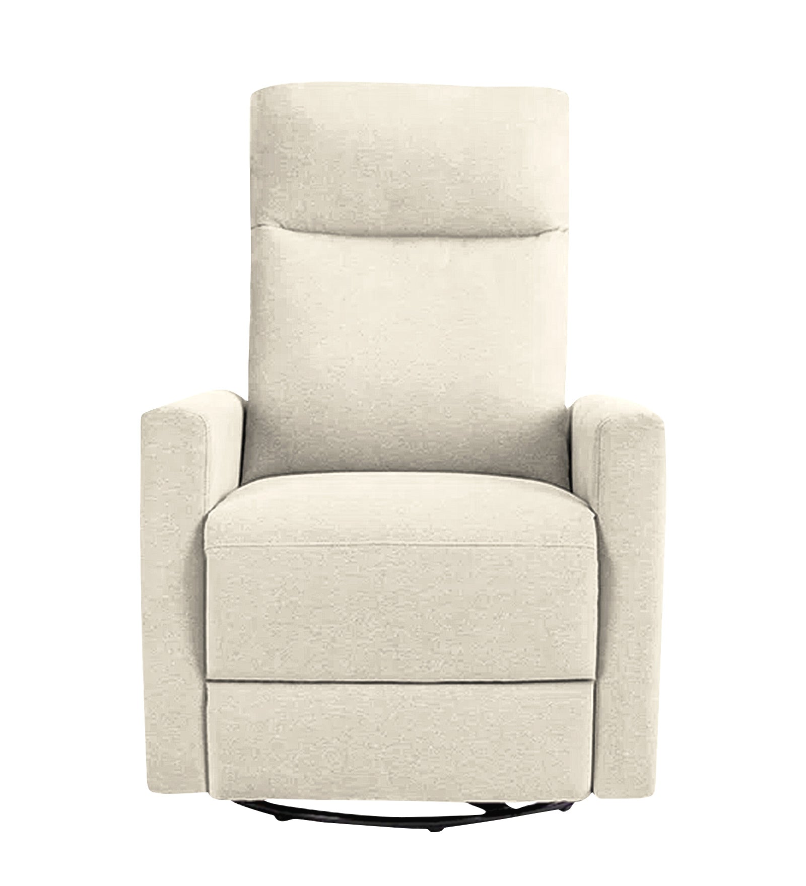 Zura 1 Seater Rotating Motorized Fabric Recliner - Ivory Cream - Front View by Febonic Living