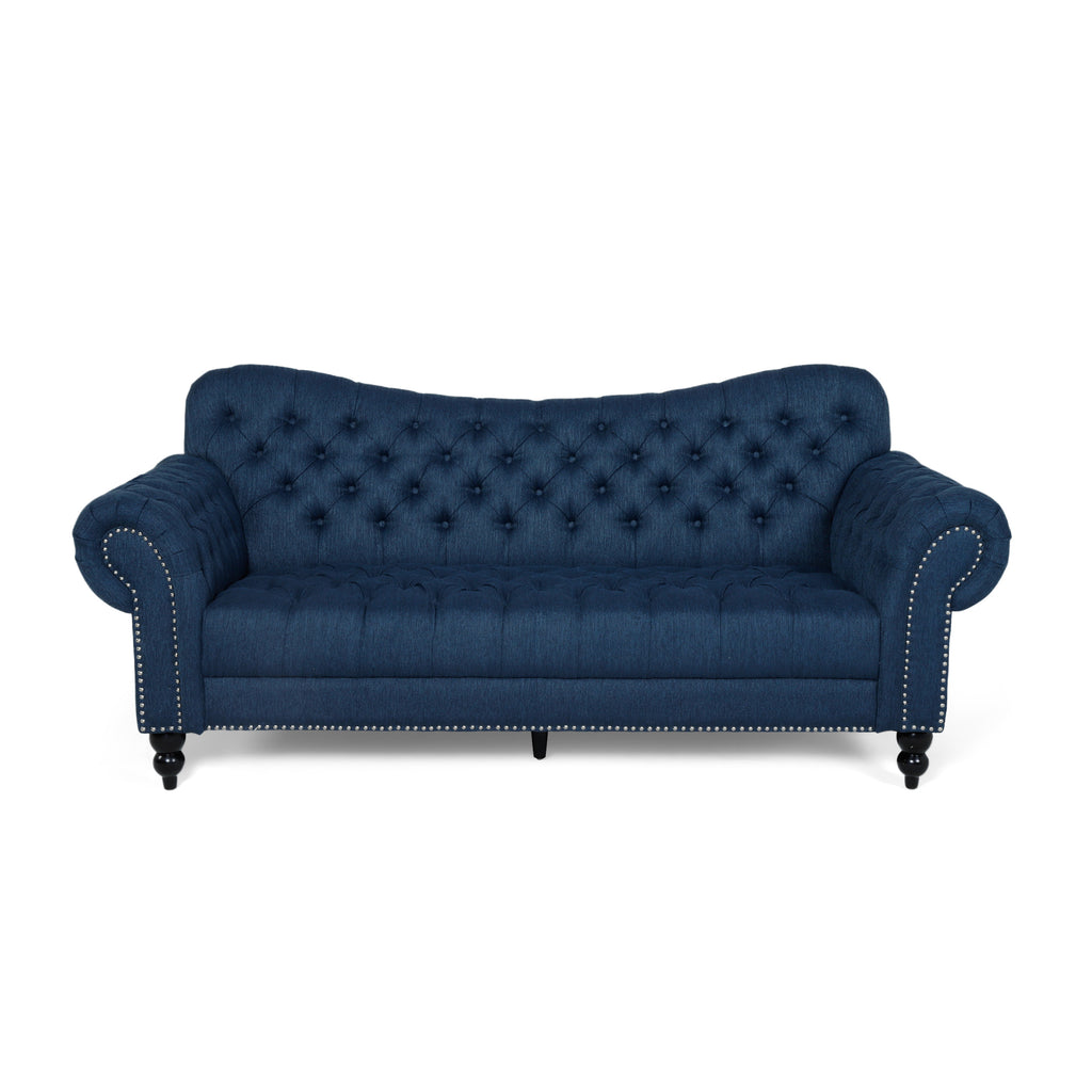 Wasta Fabric 3 Seater Sofa In Light Blue Colour - Febonic Living