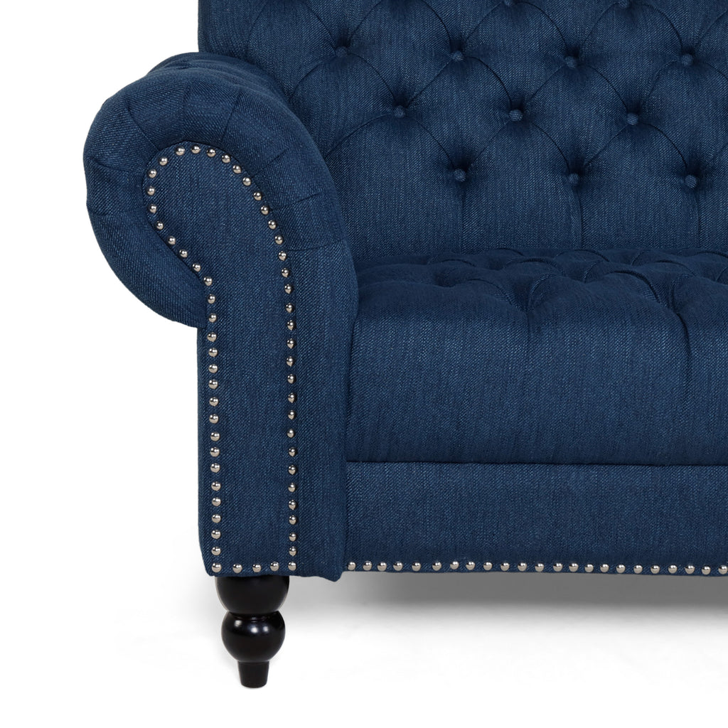 Wasta Fabric 3 Seater Sofa In Light Blue Colour - Febonic Living