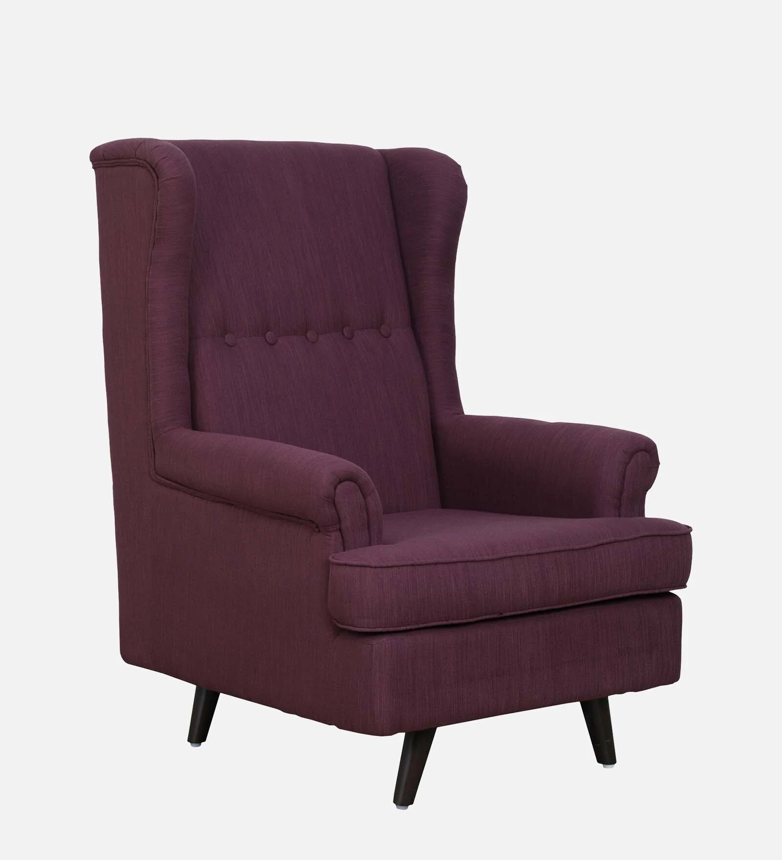 Cuddle Fabric Wing Chair In Wine Colour With Foot Stool