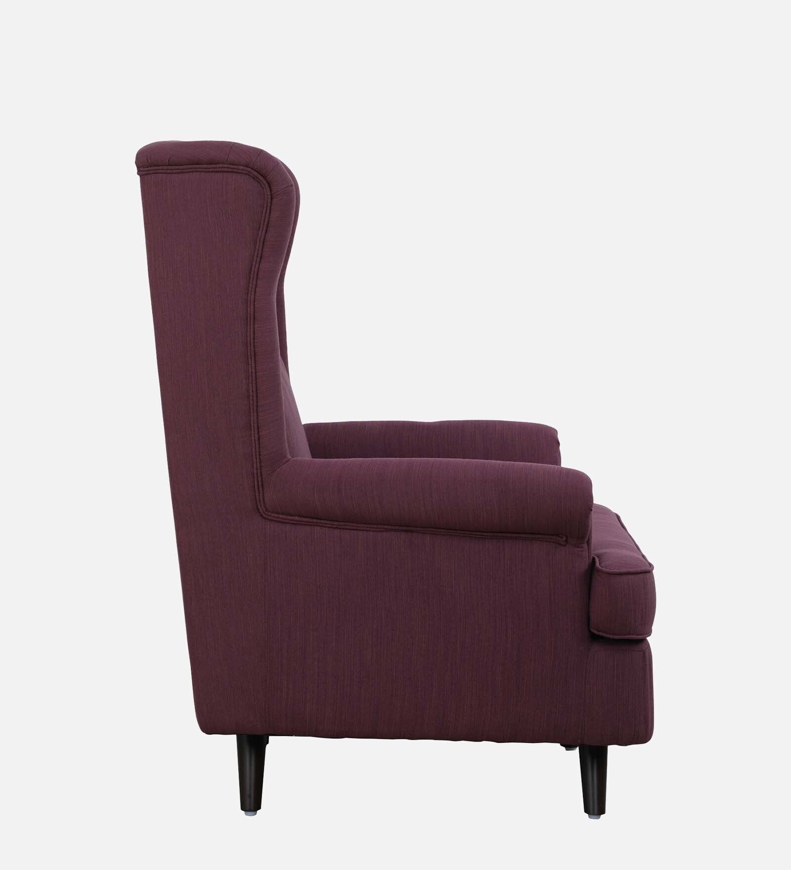 Cuddle Fabric Wing Chair In Wine Colour With Foot Stool