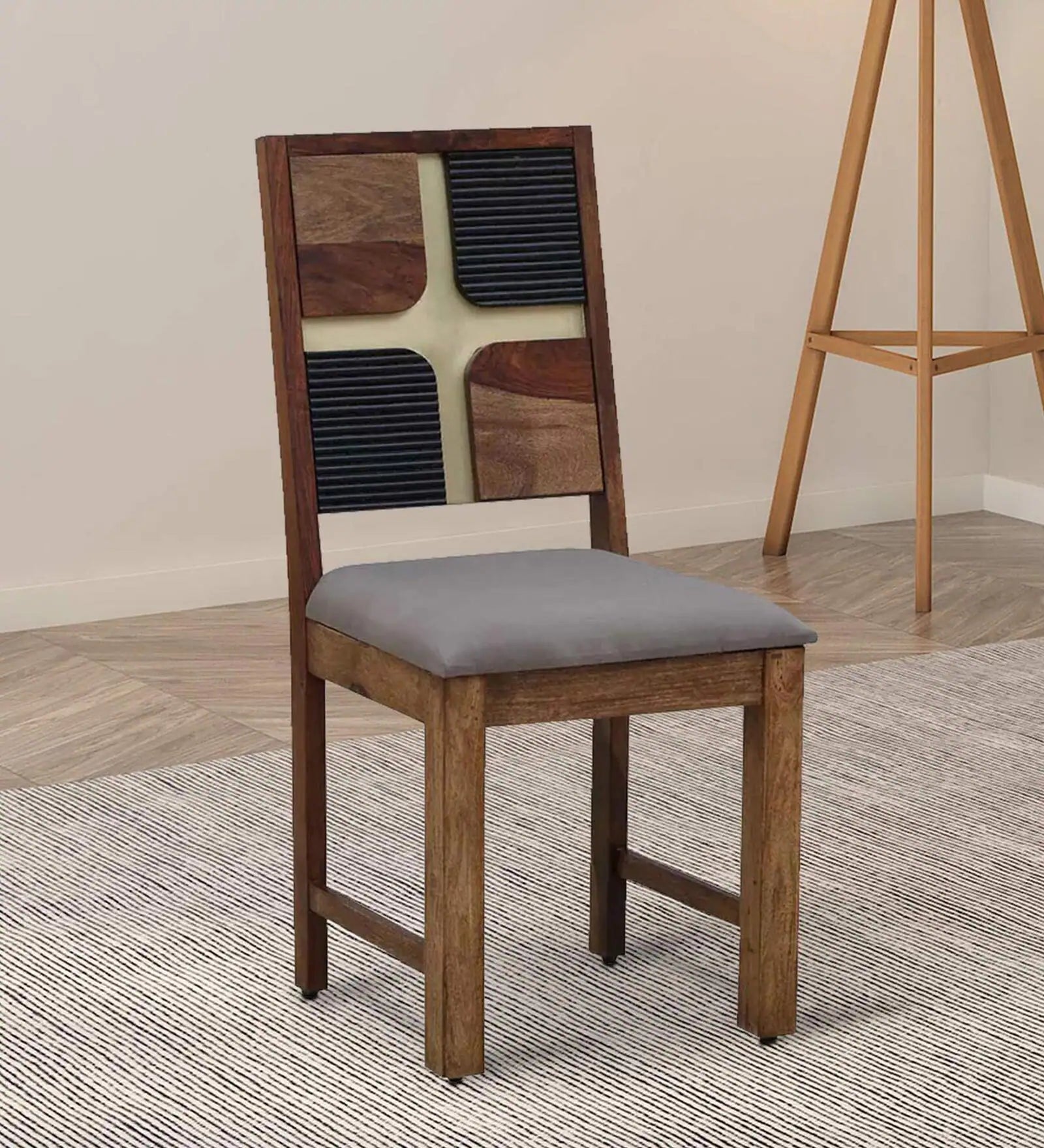 Rook Sheesham Wood Dining Chairs In Scratch Resistant Provincial Teak Finish (Set Of 2) - Febonic Living