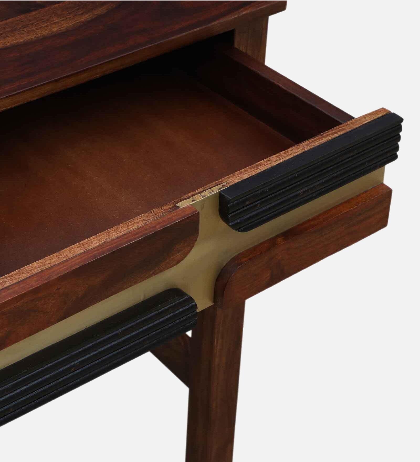Rook Sheesham Wood Writing Table With Scratch Resistant In Provincial Teak Finish - Febonic Living